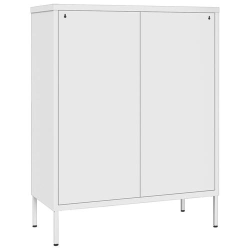 Kommode 80x35x101,5 cm stål hvid