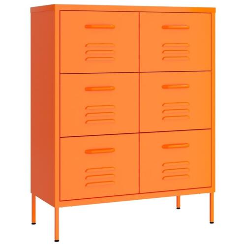 Kommode 80x35x101,5 cm stål orange