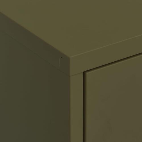 Opbevaringsskab 80x35x101,5 cm stål olivengrøn