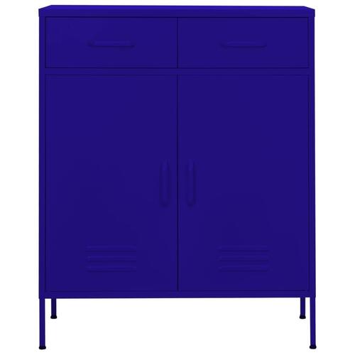 Opbevaringsskab 80x35x101,5 cm stål marineblå