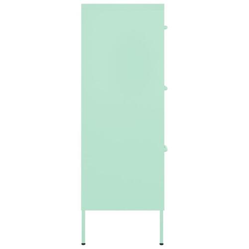 Kommode 80x35x101,5 cm stål mintgrøn