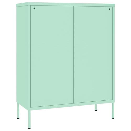 Kommode 80x35x101,5 cm stål mintgrøn