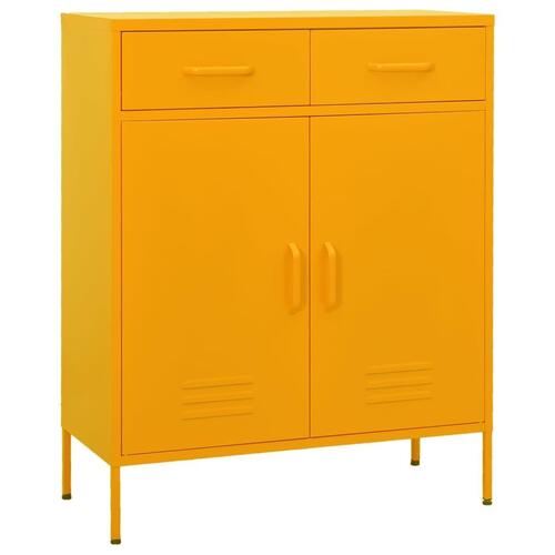 Opbevaringsskab 80x35x101,5 cm stål sennepsgul