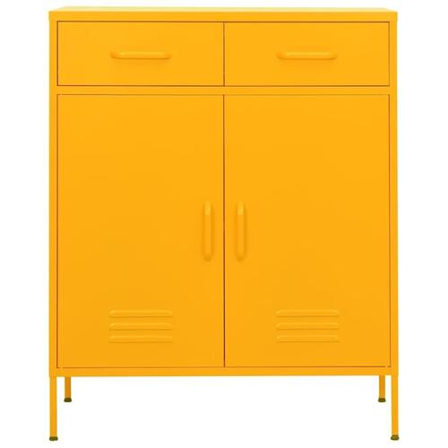 Opbevaringsskab 80x35x101,5 cm stål sennepsgul