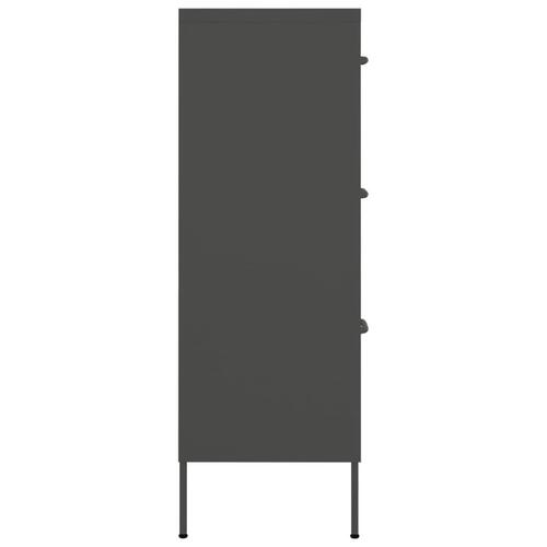 Kommode 80x35x101,5 cm stål antracitgrå