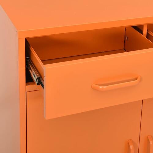 Opbevaringsskab 80x35x101,5 cm stål orange