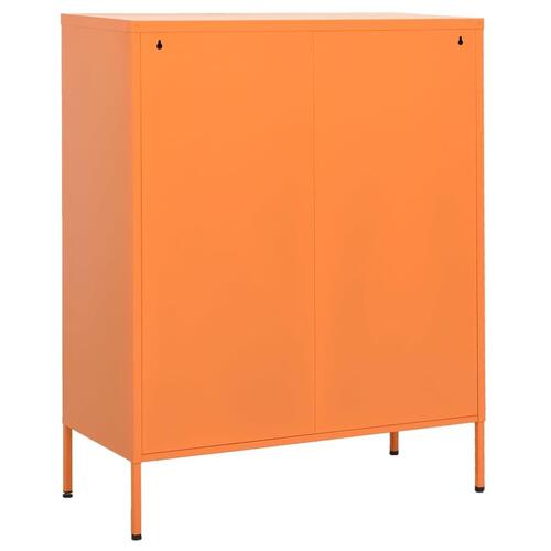 Opbevaringsskab 80x35x101,5 cm stål orange
