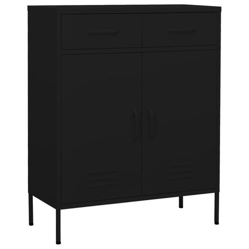 Opbevaringsskab 80x35x101,5 cm stål sort