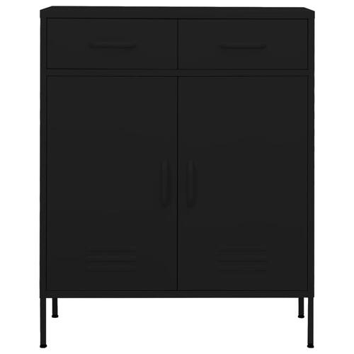 Opbevaringsskab 80x35x101,5 cm stål sort