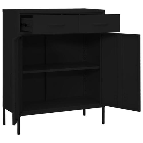 Opbevaringsskab 80x35x101,5 cm stål sort