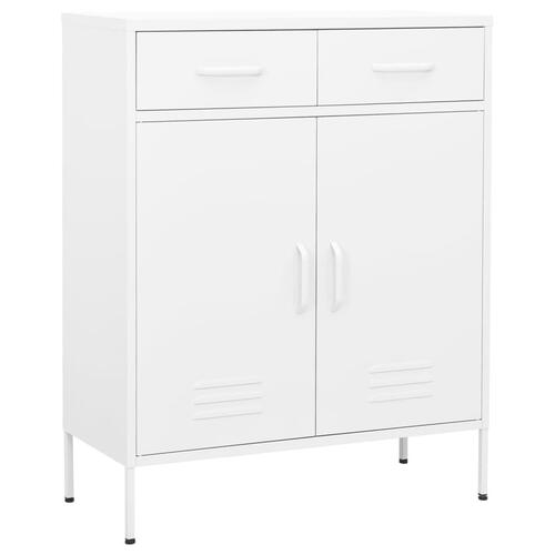 Opbevaringsskab 80x35x101,5 cm stål hvid