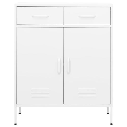Opbevaringsskab 80x35x101,5 cm stål hvid