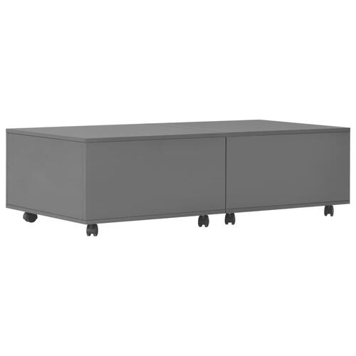 Sofabord 120x60x35 cm konstrueret træ grå højglans
