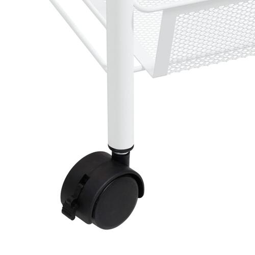 Køkkenvogn med 3 hylder 46x26x64 cm jern hvid