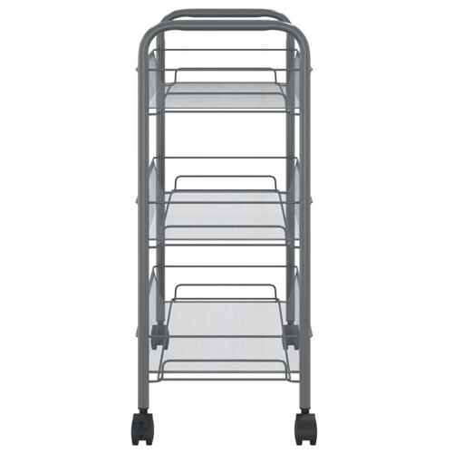 Køkkenvogn med 3 hylder 46x26x64 cm jern grå