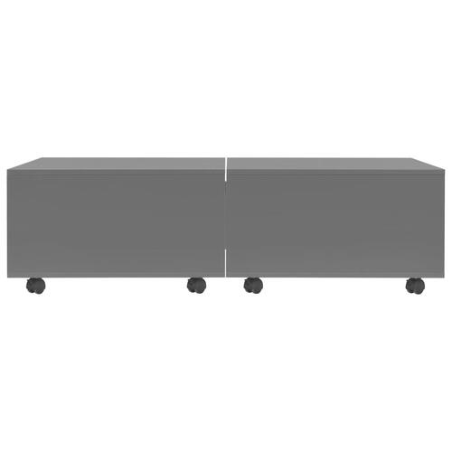 Sofabord 120x60x35 cm konstrueret træ grå højglans