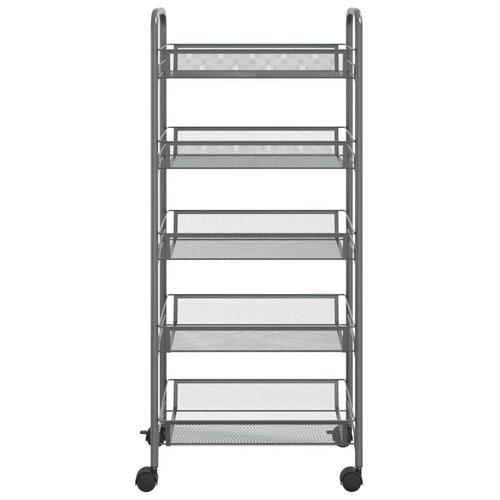 Køkkenvogn med 5 hylder 46x26x105 cm jern grå
