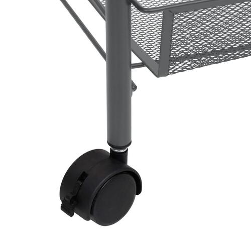 Køkkenvogn med 5 hylder 46x26x105 cm jern grå