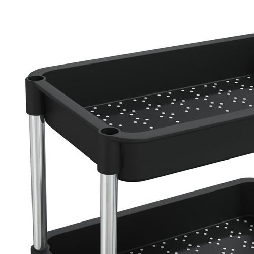 Køkkenvogn med 5 hylder 42x29x128 cm jern og ABS sort