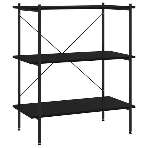 Reol med 3 hylder 80x40x92 cm sort
