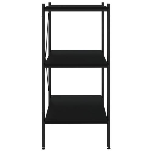 Reol med 3 hylder 80x40x92 cm sort