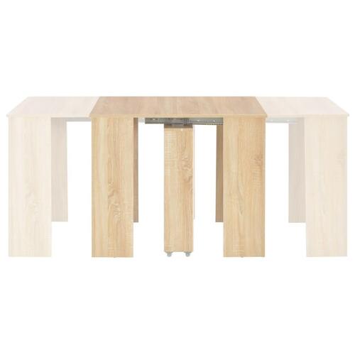 Udvideligt spisebord 175 x 90 x 75 cm sonoma-egetræsfarve