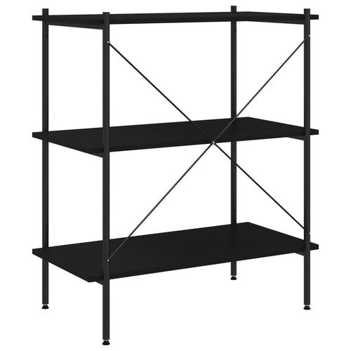 Reol med 3 hylder 80x40x92 cm sort