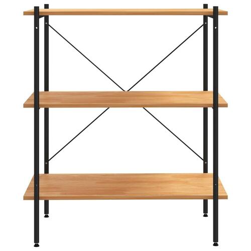 Reol med 3 hylder 80x40x92 cm sort og egetræsfarvet