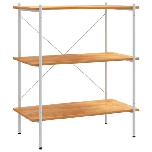 Reol med 3 hylder 80x40x92 cm hvid og egetræsfarvet