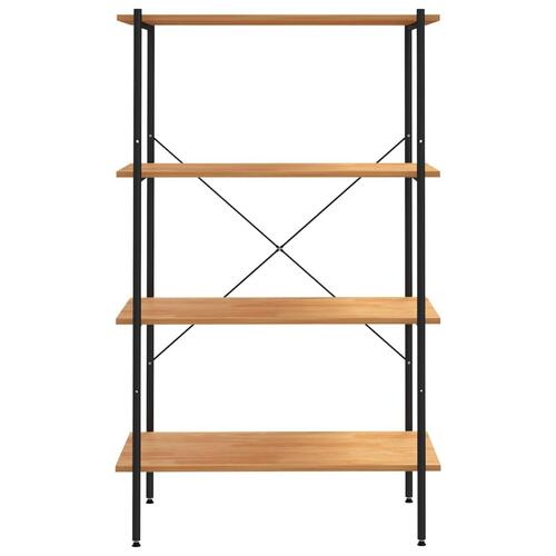 Reol med 4 hylder 80x40x130 cm sort og egetræ