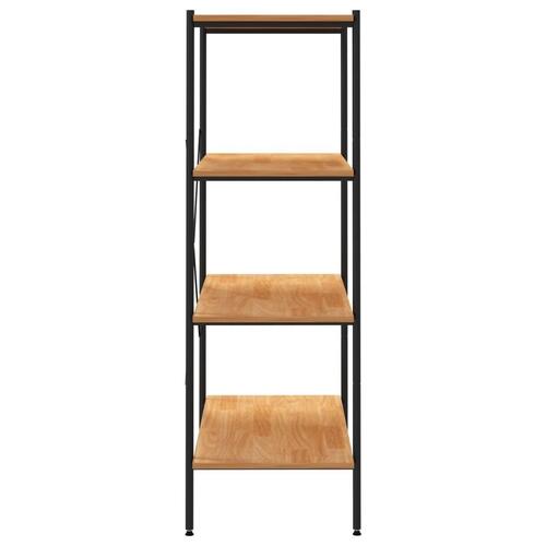 Reol med 4 hylder 80x40x130 cm sort og egetræ