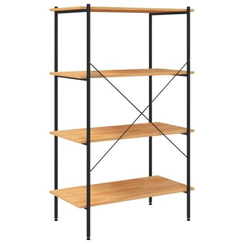 Reol med 4 hylder 80x40x130 cm sort og egetræ