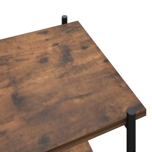 Reol med 4 hylder 80x40x130 cm sort og naturfarvet