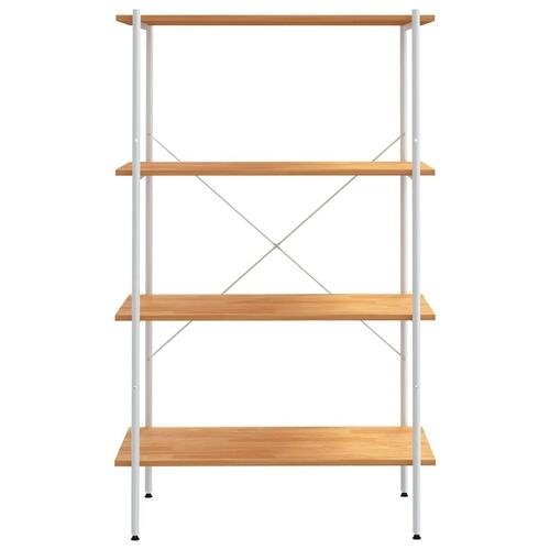 Reol med 4 hylder 80x40x130 cm hvid og egetræsfarvet