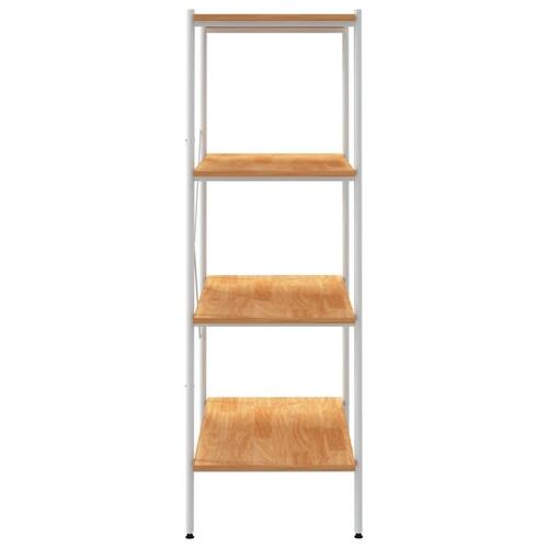 Reol med 4 hylder 80x40x130 cm hvid og egetræsfarvet