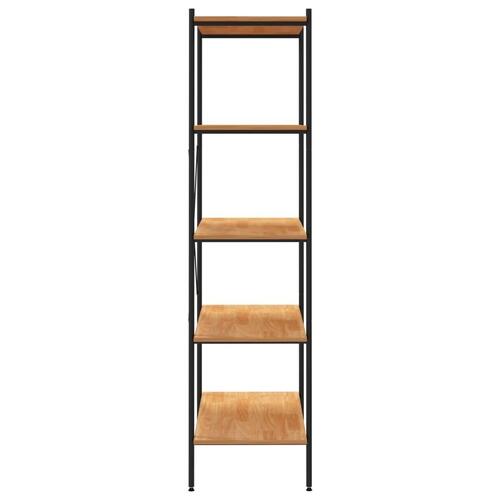 Reol med 5 hylder 80x40x163 cm sort og egetræsfarvet