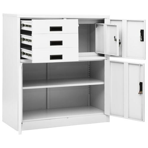 Kontorskab 90x40x102 cm stål hvid