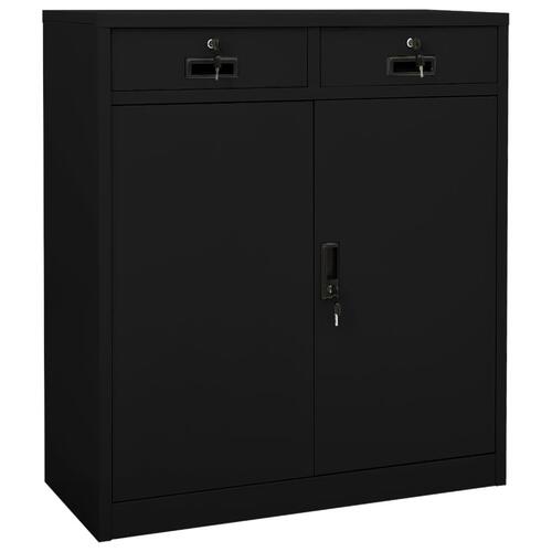 Kontorskab 90x40x102 cm stål sort