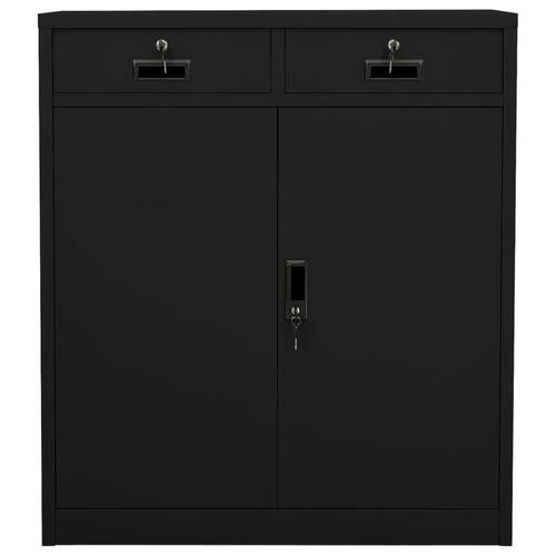 Kontorskab 90x40x102 cm stål sort
