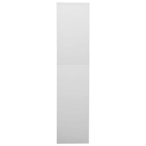 Kontorskab 90x40x180 cm stål og hærdet glas lysegrå