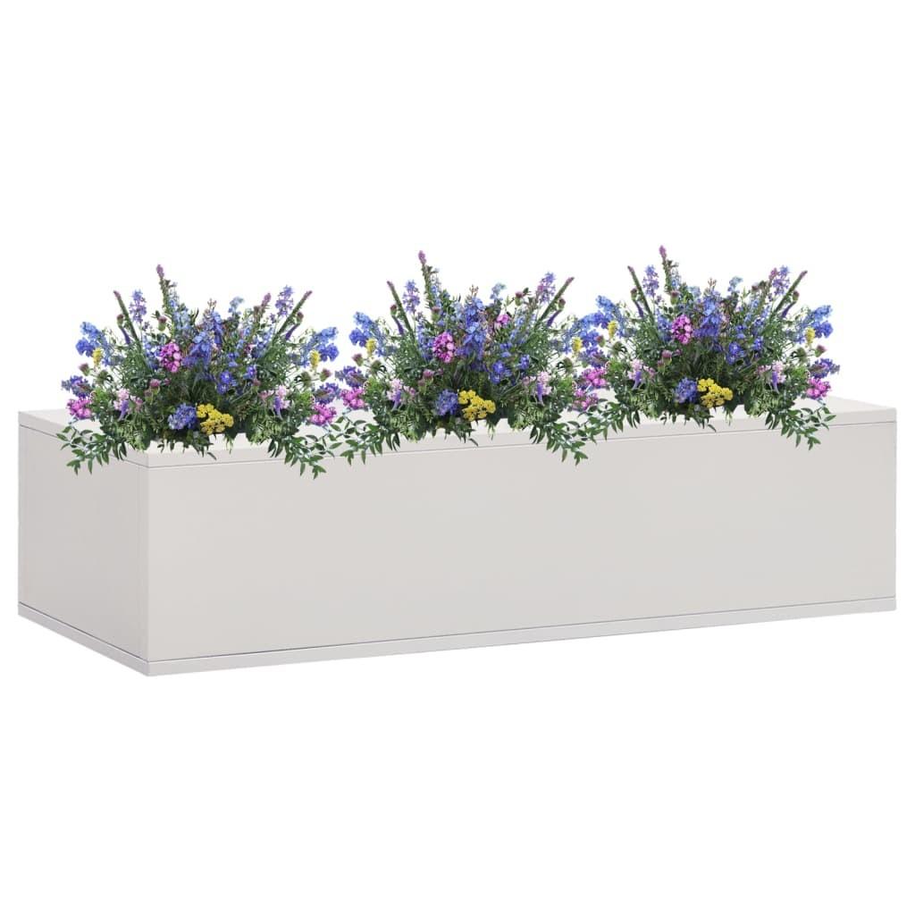 Plantekasse til kontor 90x40x23 cm stål lysegrå