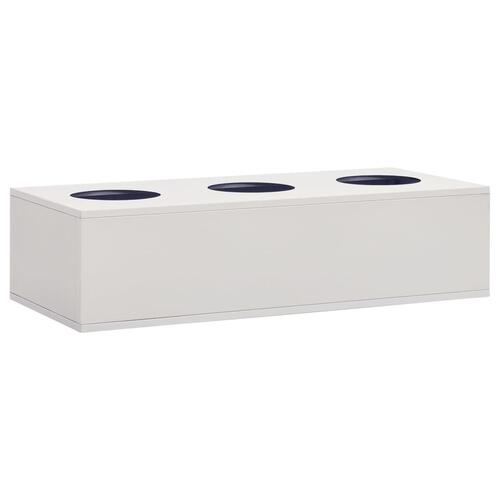 Plantekasse til kontor 90x40x23 cm stål lysegrå