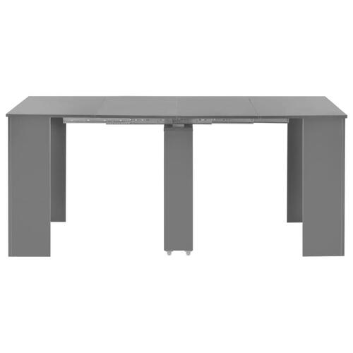 Udvideligt spisebord 175 x 90 x 75 cm grå højglans