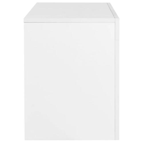 Tv-skab med LED-lys 130x35x45 cm hvid højglans