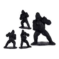 Dekorativ figur Gorilla Sort Harpiks (25,5 x 56,5 x 43,5 cm)