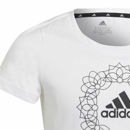 Børne Kortærmet T-shirt Adidas Graphic Hvid 14-15 år