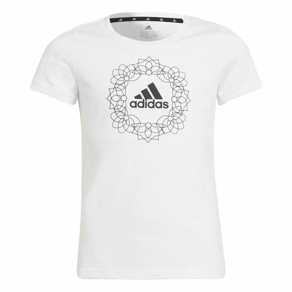 Børne Kortærmet T-shirt Adidas Graphic Hvid 11-12 år
