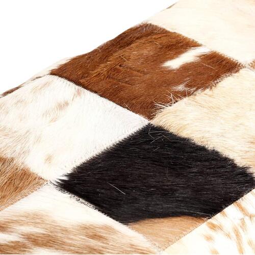 Bænk 160 cm patchwork ægte gedeskind brun