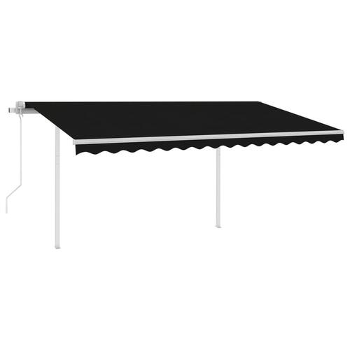 Markise m. LED + vindsensor 4,5x3,5 m automatisk antracitgrå