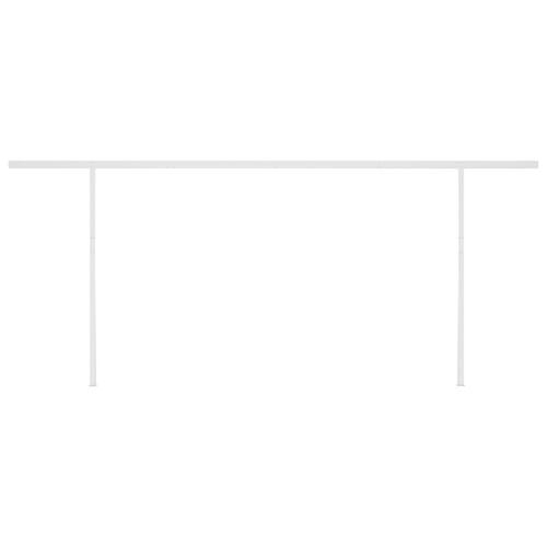 Markise m. LED + vindsensor 5x3,5 m automatisk cremefarvet
